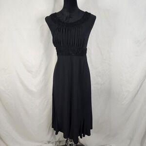 VTG! R&M RICHARDS Size 16W‎ Slinky Jersey Knit Empire Waist Pleated Bodice Dress
